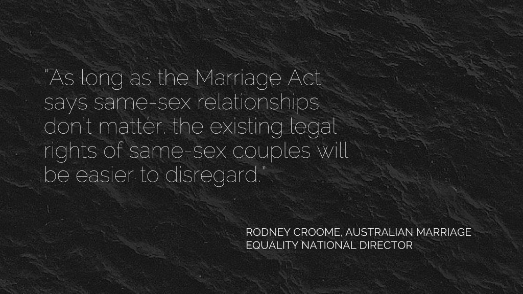 blog graphic with quote from Australian Marriage Equality national director Rodney Croome