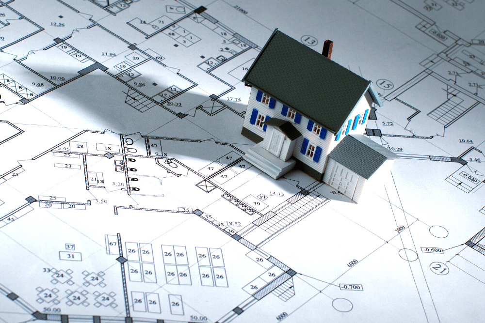 a house on plans